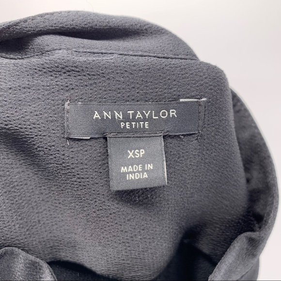 Ann Taylor Black Button Down Victorian Blouse - Picture 3 of 6